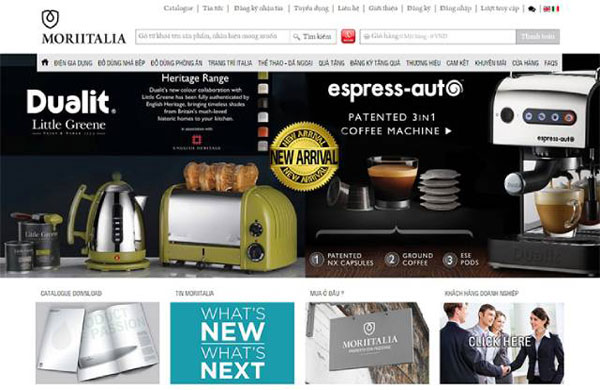 Mẫu thiết kế website bán phụ kiện nhà bếp